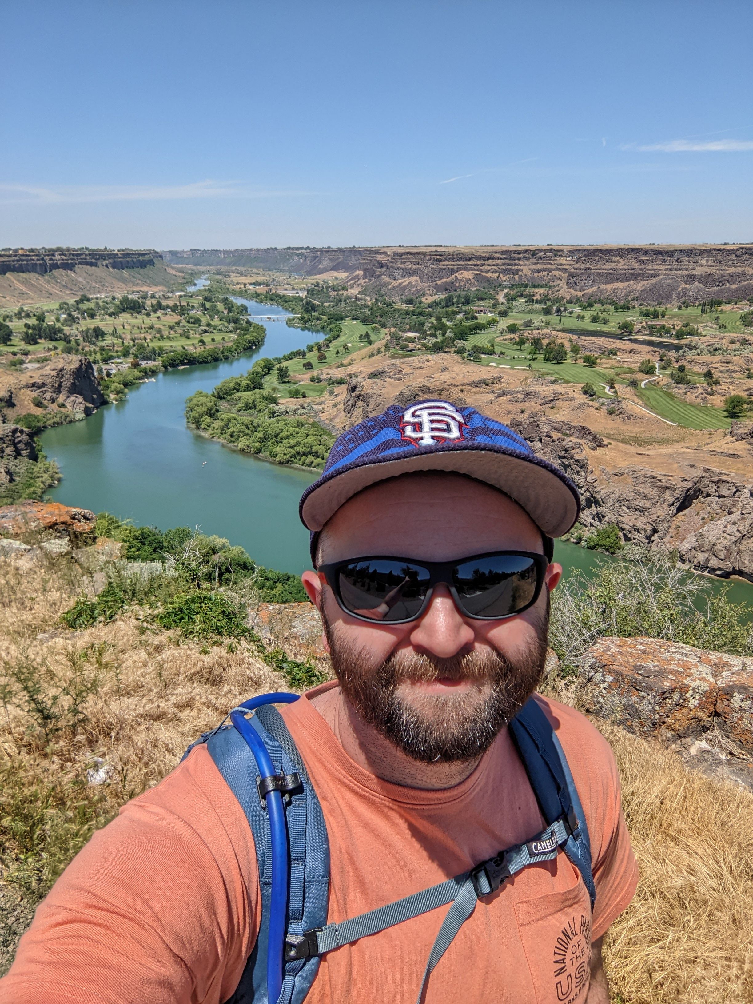 The site's author in front of the Snake River Gorge in Idaho